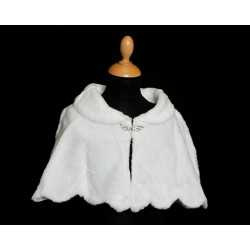 White Faux Fur Communion/Special Occasion Bolero Cape Style 4583