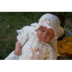 Beautiful Handmade Crochet Christening/Special Occasion Baby Girl Outfit style Summer Dream 