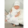 Beautiful Handmade Christening Linen White Dress Style POLA