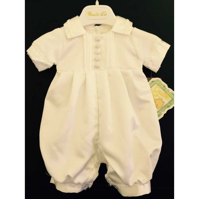 Couche Tot Baby Boys Ivory Christening Romper Style CHR14066