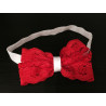 Red Lace Bow Headband op113