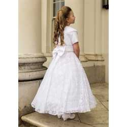 White Lace Communion Dress Style EVELYN Full Length