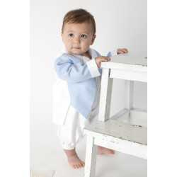 Boys Vivaki Diamond Christening Romper in Blue CR05