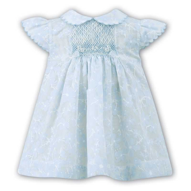 Sarah Louise Special Occasion Ivory & Blue Flower Dress Style 010741