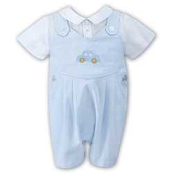 Sarah Louise Baby Boy Blue & White Special Occasion Romper Style 010703