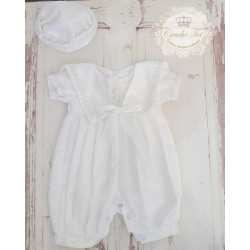 Baby Boy White Christening Romper style CHR502 