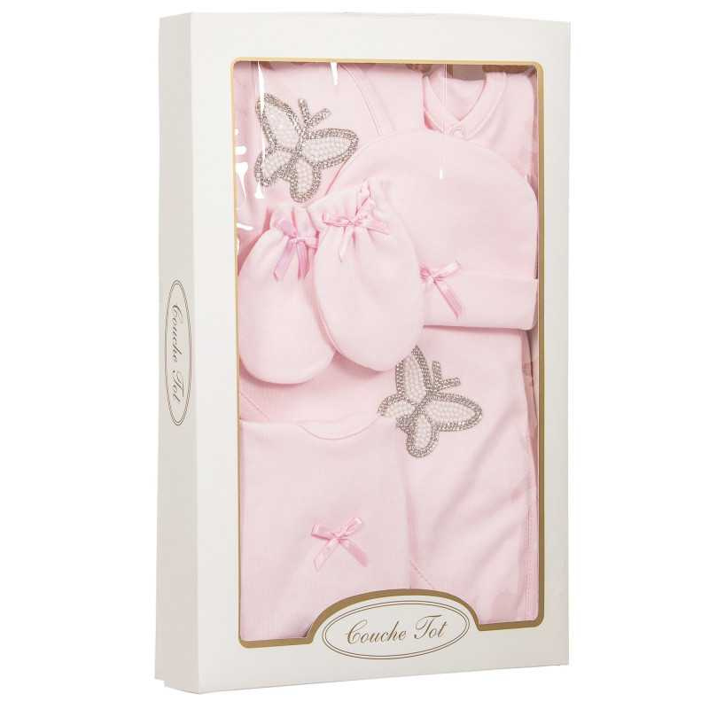 Lovely Pink 6 pcs Set for Baby Girl in Gift Box style CT4042